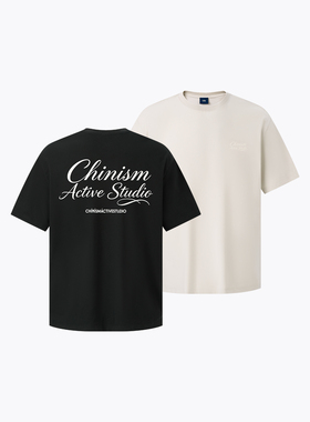 Chinism CAS莱赛尔凉感抑菌T恤男夏季字母发泡微阔运动短袖上衣
