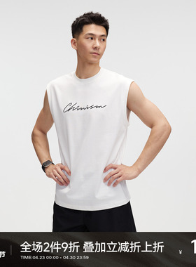 CH纯棉印花背心男夏季美式潮牌宽松圆领篮球运动阔版男士无袖坎肩