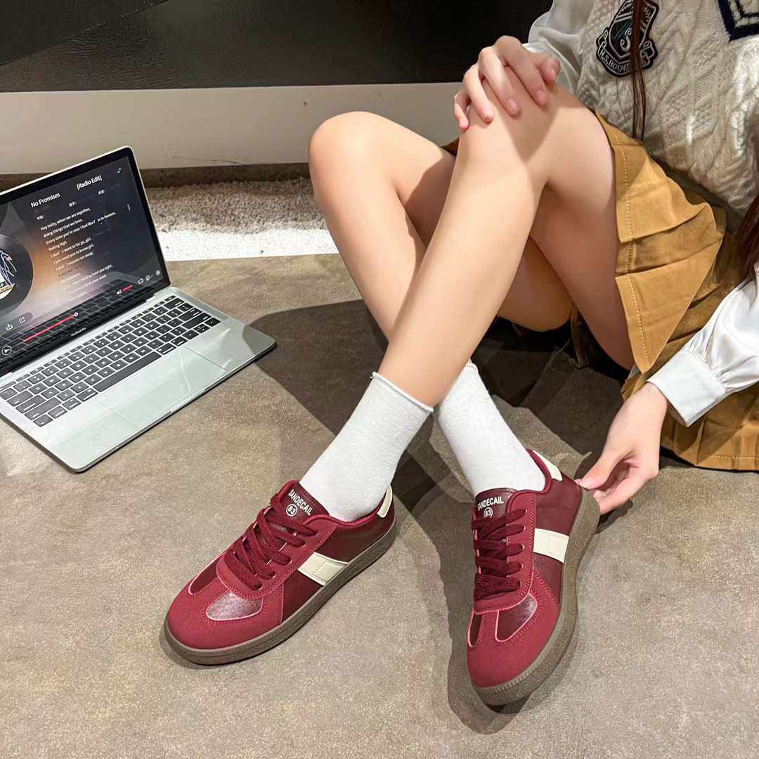 巨日软底低跟板鞋2024秋款女鞋2531318软磨砂牛皮拼色系带休闲鞋,女鞋,休闲板鞋,淘宝优惠券,粉丝福利购,淘宝优惠卷