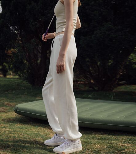 高腰休闲台湾代购长裤运动束口