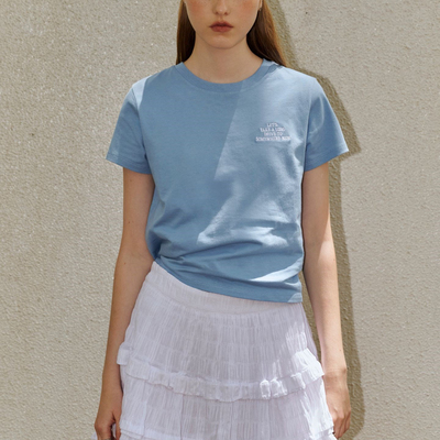 PAZZO正品休闲感小标語刺绣短袖