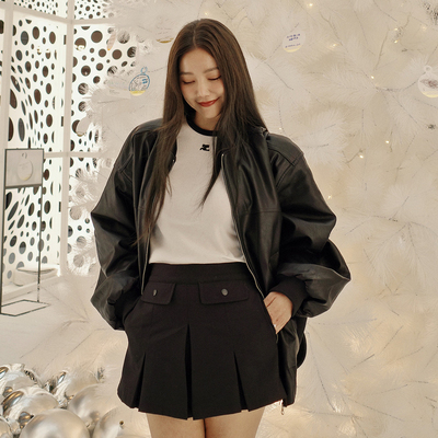 高腰休闲许路儿短裤黑色裤裙