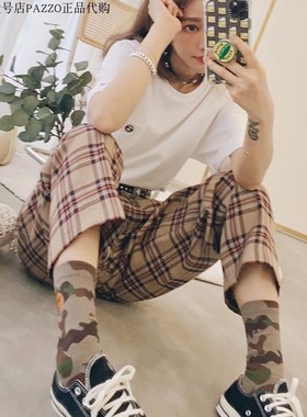 许路儿正品代购LUREHSU R201036笑脸迷彩中筒袜搭配好手(附收纳袋