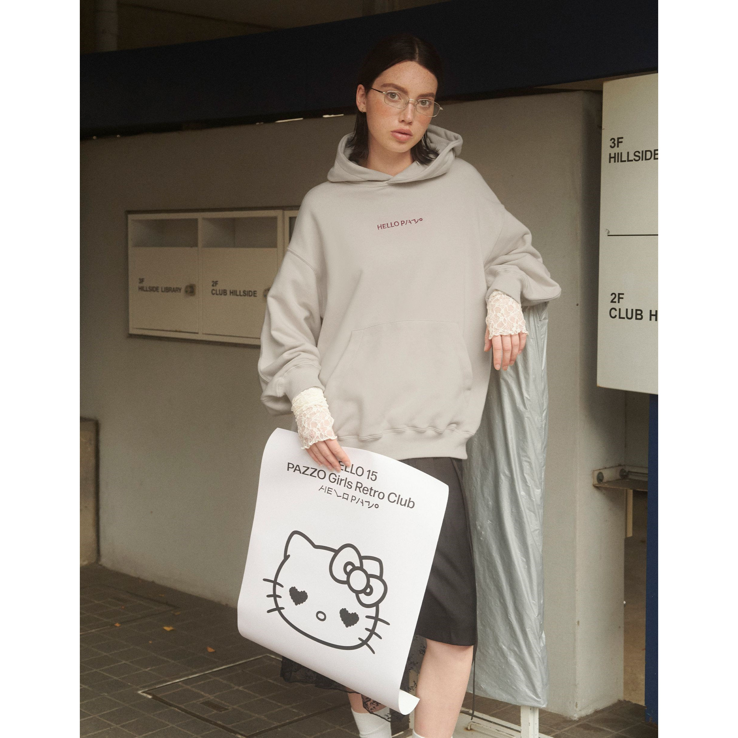 PAZZOHELLOKITT爱心造型连卫衣