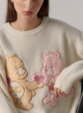 PAZZO正品代购PA1A00586 CARE BEARS爱心好朋友珊瑚绒上衣针织衫
