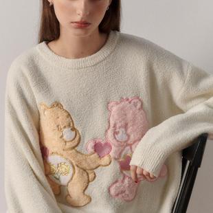 PAZZO正品代购PA1A00586 CARE BEARS爱心好朋友珊瑚绒上衣针织衫