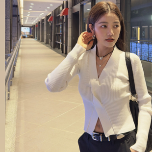 许路儿LURE HSU正品代购R232084 白色麻花造型长袖针织上衣毛衣