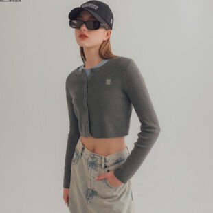 杨丞琳PAZZO代购P40009753刺绣圆领针织上衣外套开衫空调服