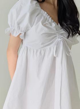 许路儿LUREHSU正品代购R241109 选品系列:公主系短洋裝白色蓬袖裙