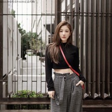 Before30自制款许路儿同款高腰呢子毛呢复古阔腿宽松裤女秋季新品