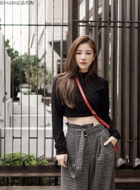 Before30自制款许路儿同款高腰呢子毛呢复古阔腿宽松裤女秋季新品