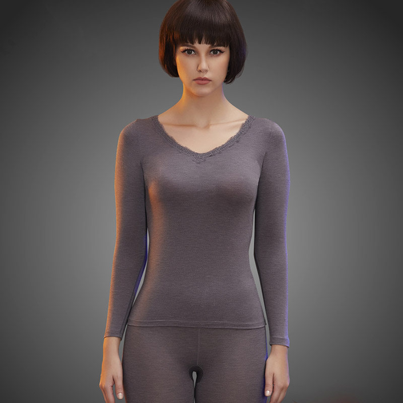 SHUKAS H 8021 BLACK CHARCOAL GRAY WOMENS THIN UNDERSHIRT SINGLE PIECE THERMAL UNDERWEAR THERMAL SLIM INVISIBLE WARM CLOTHING