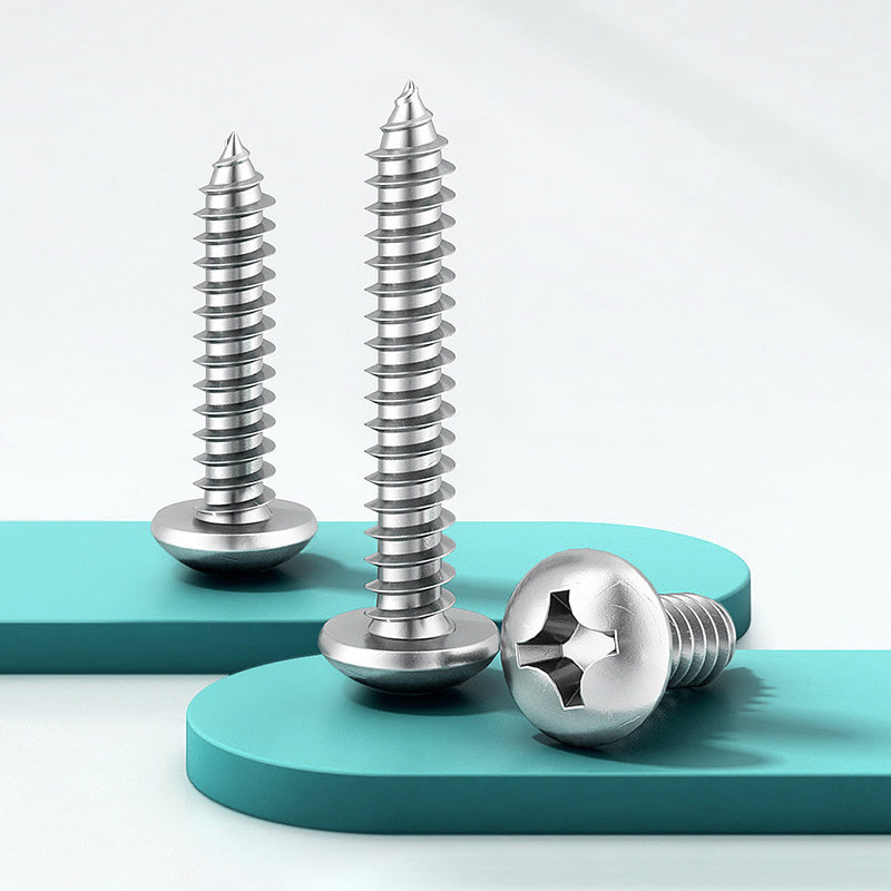 304不锈钢自攻螺丝圆头十字自攻丝螺钉配件木螺丝钉m1m3m4m5m6m8