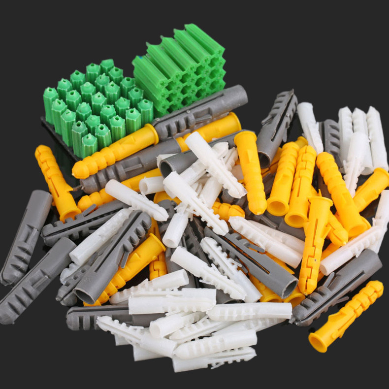 塑料膨胀管胶塞胶粒小黄鱼涨塞内外膨胀式墙塞塑胶管锚栓6/8/10mm