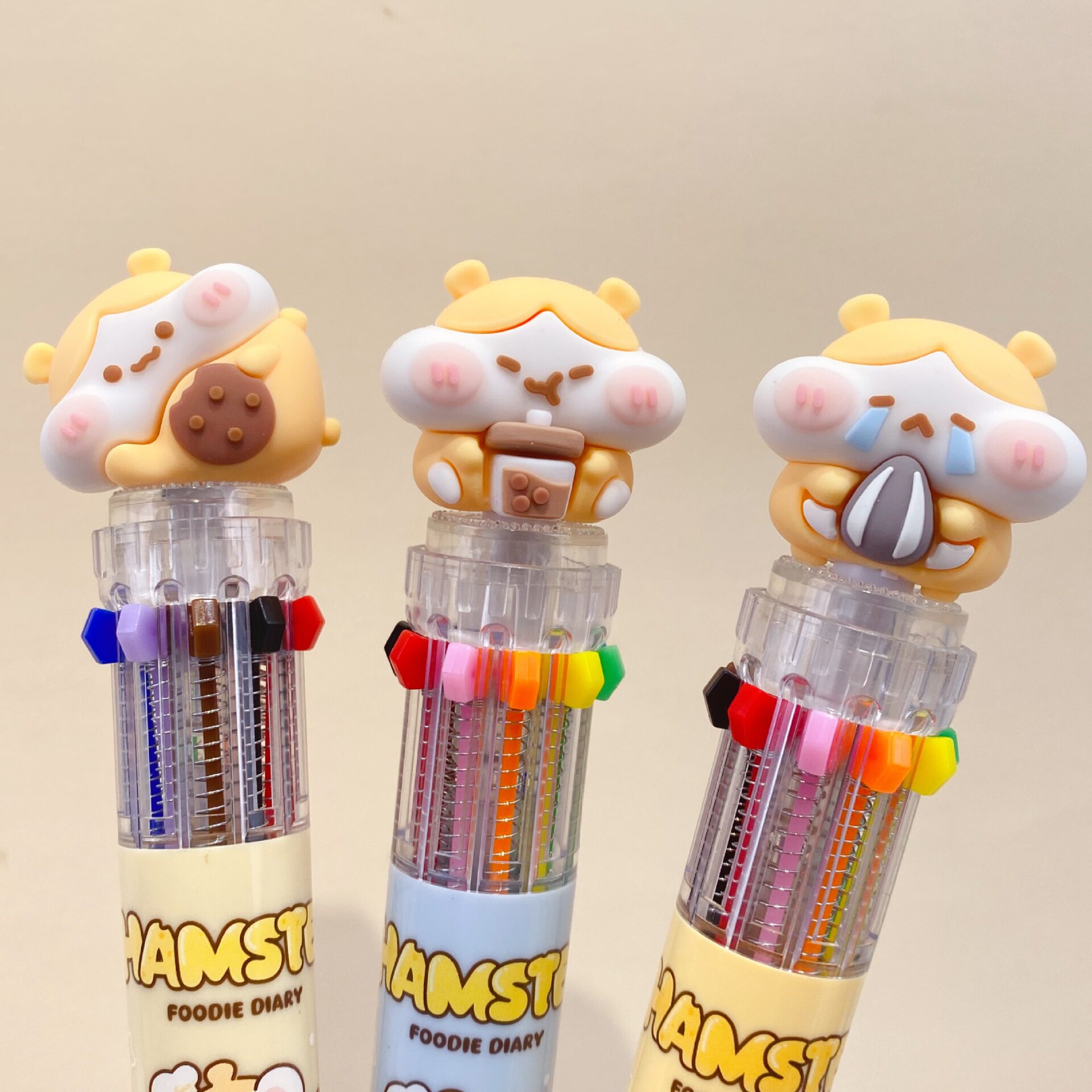 鼠鼠造型十色圆珠笔学生手账笔