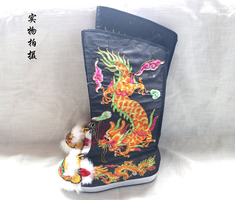 法器用品台湾手工龙虎龙虎靴刺绣