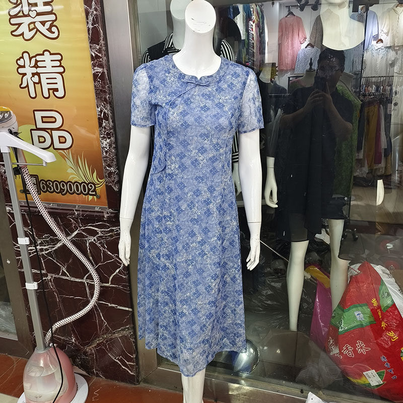 92616透气台湾纱连衣裙洋气弹力