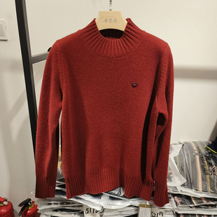 高级感加厚羊毛衫 女秋冬半高领妈妈毛衣宽松内搭打底上衣A722