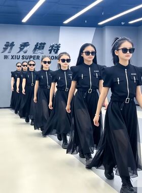 模特训练服装秋季童模练功服男女