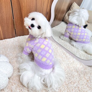宠物秋冬衣服2025新品INS风针织毛衣开衫狗狗猫咪可爱泰迪狗衣服