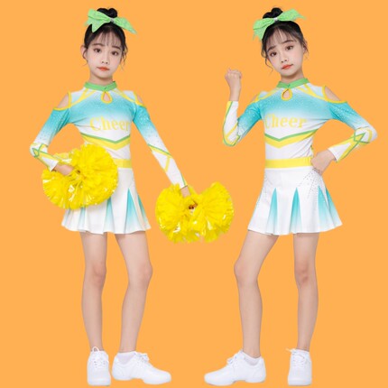 儿童长袖啦啦操演出服少儿竞技体操服专业啦啦队比赛健美操舞蹈服