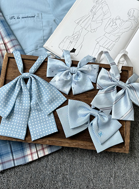 shindek JK领结蓝色波点蝴蝶结长柄领花日系学院风少女学生制服女