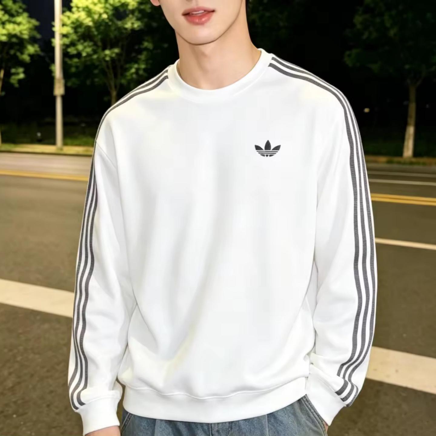 Adidas阿迪达斯三叶草卫衣男正品秋季休闲圆领运动长袖上衣套头衫