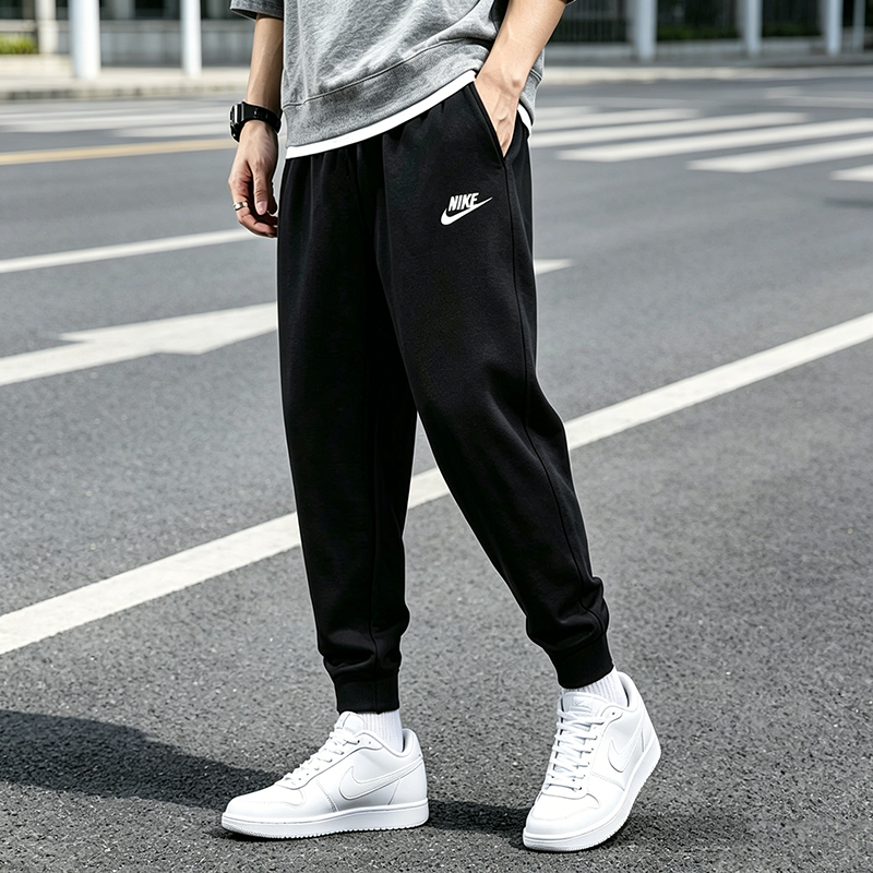 NIKE耐克运动裤男裤夏季新款纯棉针织裤子休闲裤防晒薄款运动长裤