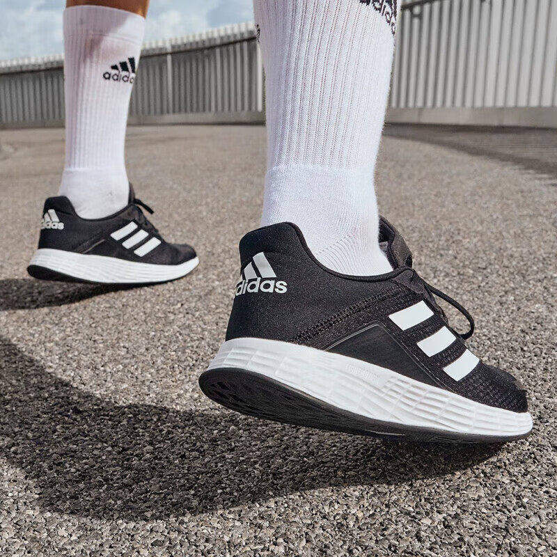 Adidas阿迪达斯跑鞋男鞋正品新款轻便休闲运动鞋透气网面黑跑步鞋