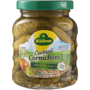 德国冠利鸡尾青瓜仔 Cocktail Cornichons180g 酸黄瓜汉堡腌菜