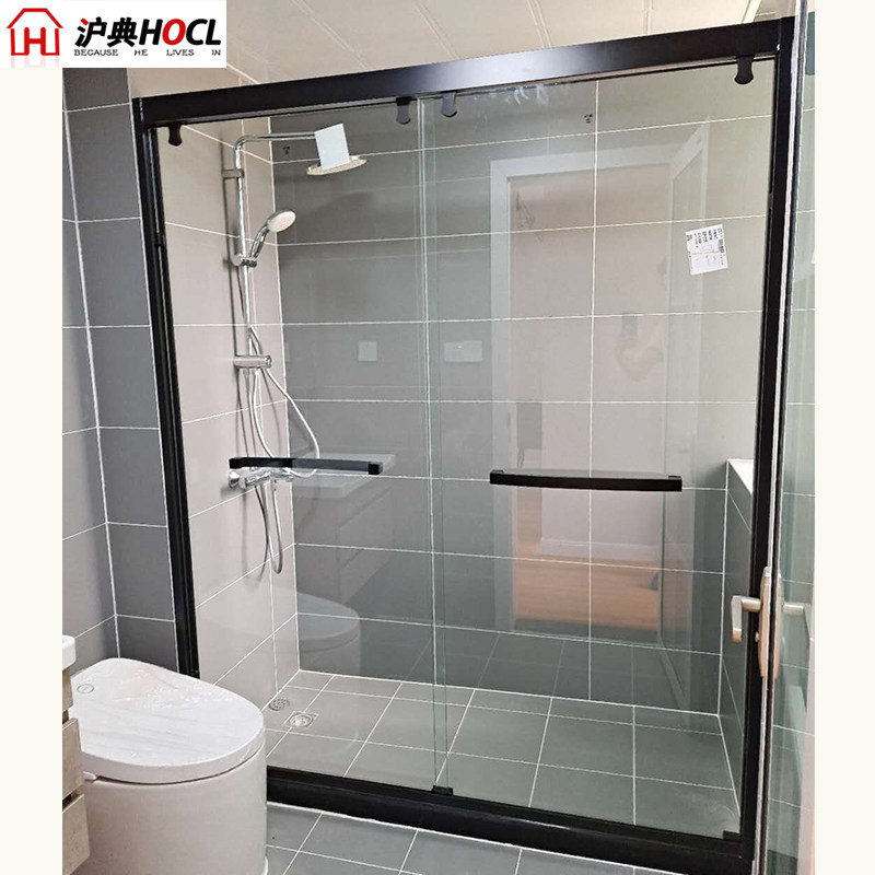 淋浴房玻璃移门卫生间干湿分离厕所趟门浴室隔断一字形推拉门浴屏