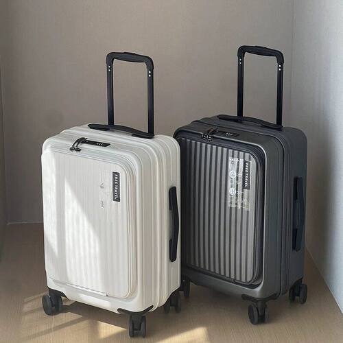 前置开盖行李箱20寸PC登机箱外贸三件套拉杆箱24寸可扩容旅行箱包