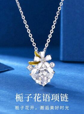 2025新款栀子花语项链女S999足银轻奢冷淡风锁骨链时尚项饰品礼物