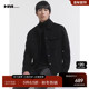 HIM汉崇 翻领夹克2025冬季 短款 加厚毛呢外套男舒适绵羊毛休闲工装