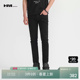 修身 2025秋季 弹力黑色牛仔裤 潮流紧身破边小脚长裤 男士 HIM汉崇