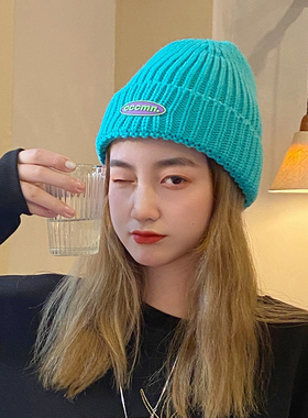 甜酷网红帽子女冬季保暖百搭针织毛线帽包头冷帽显脸小ins潮套头