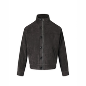 ICE 夹克外套 猎装 UP进口麂皮绒深棕巴恩风复古正肩立领版 型短款