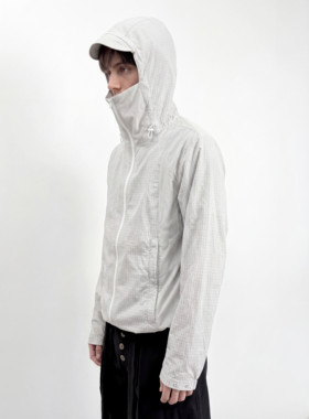 ICEUP暗格纹网眼透气连帽防晒服
