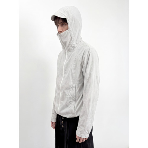 ICEUP暗格纹网眼透气连帽防晒服