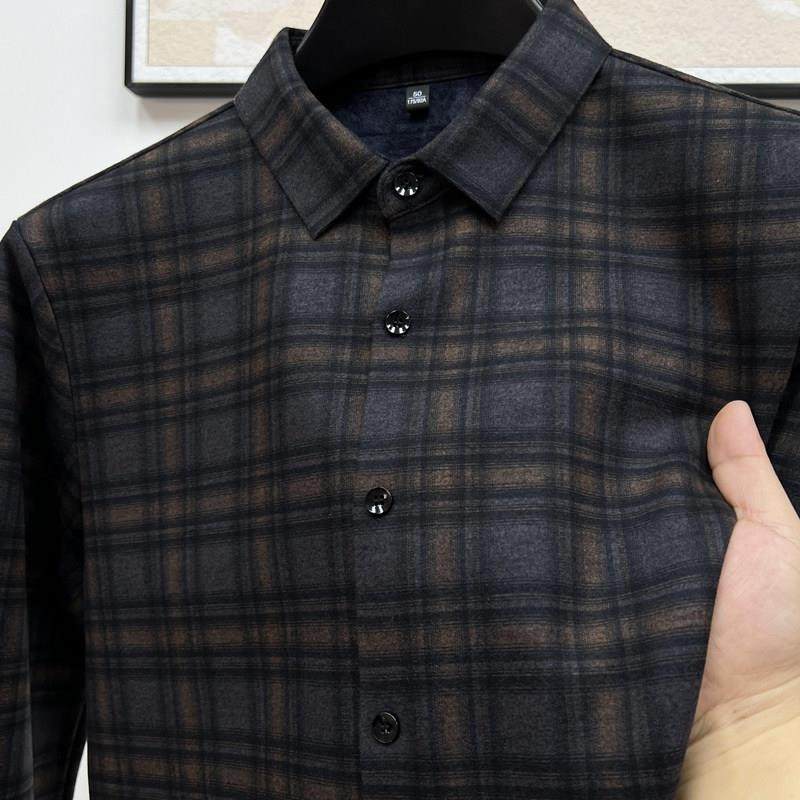 严选高端加厚保暖衬衣男士秋冬新款商务休闲长袖衬衫加绒格子寸衫,男装,秀禾服,淘宝优惠券,粉丝福利购,淘宝优惠卷