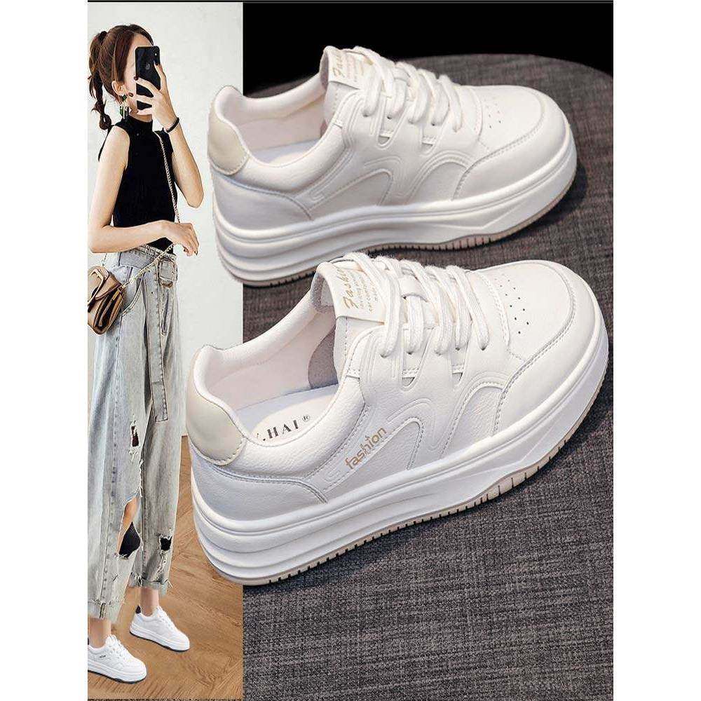 真皮平底百搭小白鞋女2025年春季新款厚底单鞋休闲老爹鞋运动板鞋,女鞋,网面鞋,淘宝优惠券,粉丝福利购,淘宝优惠卷
