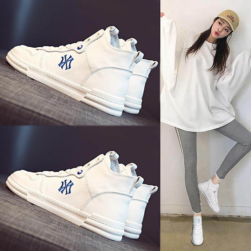 香港真皮女鞋2024春秋新款小白鞋平底高帮内增高透气休闲百搭,女鞋,深口单鞋,淘宝优惠券,粉丝福利购,淘宝优惠卷