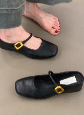 Craes Kally英式风格套装！方趾内增高半拖鞋为女性浅口和脚趾凉