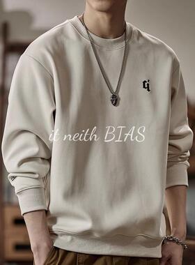 it neith BIAS美式卫衣男秋冬2025新款百搭圆领休闲加绒长袖上衣