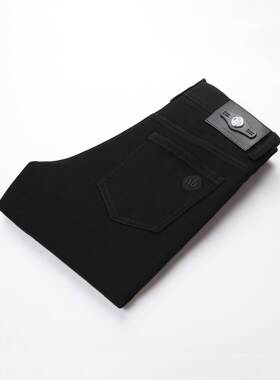 2025新款秋冬款黑色牛仔裤男修身小脚直筒弹力裤子高端时尚不掉色