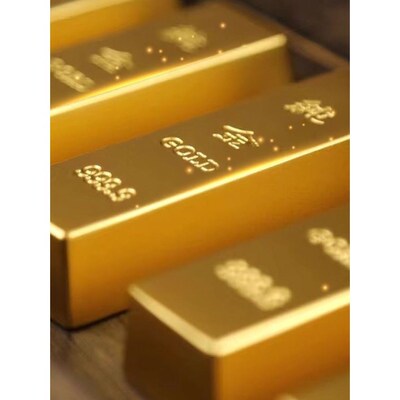 孟加拉赤金块金条沙金仿真摆件实心假金砖镀金样品不掉色送礼物品