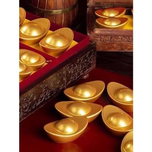 孟加拉赤金沙金金块金条仿真实心小元宝聚宝盆专用迷你金不掉色