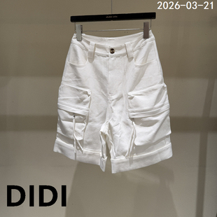新款 女宽松休闲短裤 时尚 五分裤 C287 百搭多口袋工装 欧洲站2026春季