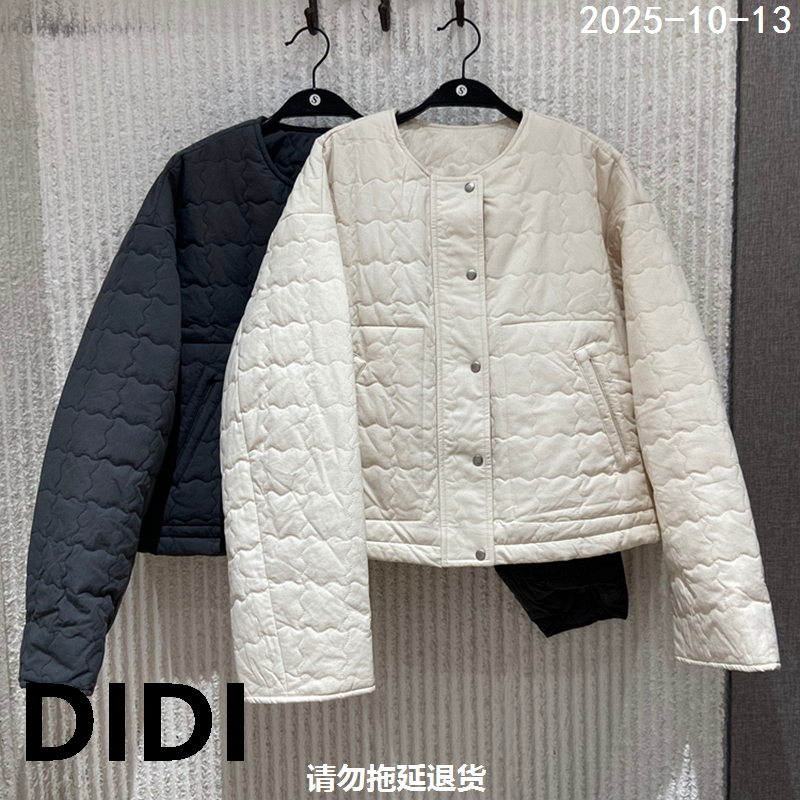 欧洲站2025秋冬季新款MYPH圆领拉链下抽绳长袖棉服外套女1626