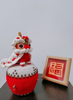 马年醒狮非遗手工国潮玄关摆件